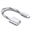 NÖRDIC USB-A OTG till USBC 3.1 Gen 1 adapter aluminium 30cm silver